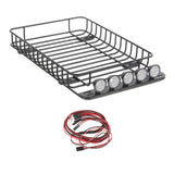 Metal Roof Rack with 5 LED Lights for 1/10 RC Crawler Car Traxxas TRX-4 Axial SCX10 90046 SCX10 III AXI03007