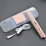 2 in 1 Curling Iron Mini Hair straightener Flat Iron USB Splint Hair Straightening Styling Tools Hair Curler Beard straightener