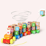 26 PCS Alphabet Letters Building Blocks Set Wooden Train Montessori Educational Toys For Toddlers Birthday Gifts