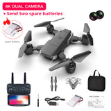 K2 New Folding Drone 4K With HD Camera Professional Aerial Photography 1080P Dual Camera Quadcopter FPV Aircraft Black Blue