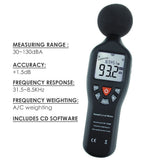 Professional Compact Sound Level Meter with Data Record Function 30dB-130dB High Accuracy Measuring with Backlit Display