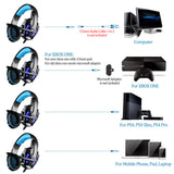 3.5mm Gaming Headphone Stereo Game Headset Noise Cancellation Earphone with Mic LED Light Volume Control for PS4 Laptop Tablet