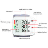Medical Wrist Blood Pressure Monitor Digital Blood Pressure Heart Rate Pulse Tensiometro Meter Sphygmomanometer Health Care