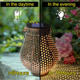Hanging Solar Lantern Iron Lamp Ornament Solar Light Hang Lights Projection Lamp Solar Garden Light Tree Yard Decoration