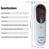 Formaldehyde Detector Indoor Air Quality Monitor HCHO and TVOC Monitor with Audible Alarm LED Indicator for Home HVAC System