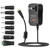30W Universal AC to DC Power Supply Adapter with 5V 2.1A USB Port, AC Plug-in Power Charger 3V to 12V Adjustable Output Voltage