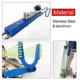 Stainless Steel Catapult with 12 Strand Rubber Band Laser Hunting Slingshot Powerful Slingshot Rifle Outdoor Shooting