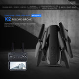 K2 New Folding Drone 4K With HD Camera Professional Aerial Photography 1080P Dual Camera Quadcopter FPV Aircraft Black Blue