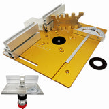 Upgrade Aluminium Router Table Insert Plate W/ Miter Gauge and Tenon Gauge and Fence for WorkBenches Wood Router Trimmer