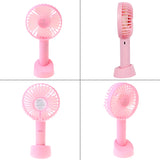 Mini Handheld Fan Portable Rechargeable Battery Operated Cooling Desktop with Base 3 Modes for Home Office Travel Outdoor A0NC