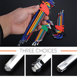 Allen Key Set Hex Wrench Screwdriver Set Hexagon Spanner Universal 9Pcs Ball End Torx Star Keys Tool L Type Hand Tools Kit