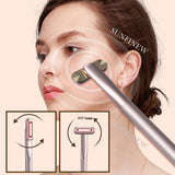 Upgraded Red Light Warmth Therapeutic 4 in 1 Eye Massager Vibrating EMS Microcurrent Therapy Skincare Wand 360° Rotate Beauty