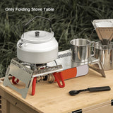 Folding Stove Table Home Heat Insulation Cooking Desk Outdoor Camping Burner Bracket Picnic Portable Hiking Stainless Steel