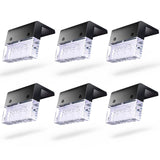 6PCS LED Solar Light Deck Light Fence Light Solar LED Step Light Outdoor Garden Lights Colorful Street Lamp Stair Lights