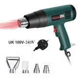 Abeden 1800W Heat gun/Hot Air Gun Digital LCD Display Electric Temperatures Adjustable With Four Nozzles Construction hair dryer