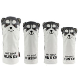 1 Set Golf Club Head Covers Cute Gift Cartoon for Driver Fairway Hybrid PU Leather Soft Golf Wood Headcovers Utility