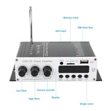 Power Amplifier Aluminum Alloy USB Memory Card FM 3 in 1 Stereo Power Audio Amplifier Bluetooth 4.2 Stereo Digital Player