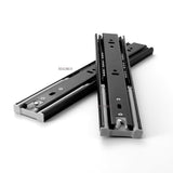 Metal Black buffer mute drawer slide track soft close drawer guide rail Three-Section Cabinet Slides Furniture Hardware