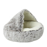 New Warm Dog Bed Cat Mat Round Plush House Sofa Soft Sleeping Pet Basket For Dogs Cats Nest 2 In 1 Pet Bed Pet Cushion Supplies