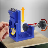 15° Pocket Hole Drill Guide Dowel Jig, Aluminium Oblique Hole Locator Drilling Kit Woodworker DIY Tools with 9mm Drill Bit