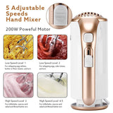 SOKANY 5 Speed Electric Hand Mixer For Baking With Storage Pedestal Handheld Whisk For Kitchen Baking Cake Egg Cream EU Plug