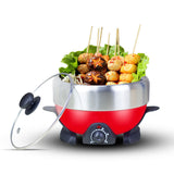 2L Multi Cooker Electric Hot Pot Small Household Electric Grill Pans Non-stick Barbecue Pan 800W 220V Food Cooker Yunlinli Metal