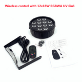 Wireless Remote Control LED dj light Led Flat Par 9x18W RGBWA UV 6IN1 DMX controlled Home Disco Lights