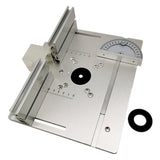 Upgrade Aluminum Router Table Insert Plate W/Miter Gauge for Woodworking Benches Table Saw Trimmer Engraving Machine