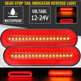 2pcs 12V 24 Truck LED Tail Light 3 In 1 Rear Lamp Stop Reverse Safety Indicator Fog Lights for Trailer Truck Car Taillight