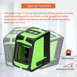 Multifunctional 2 Lines Laser Level Large Window Leveling Tool with 3° Self-leveling and Sound Light Alarm Function