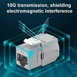 RJ45 Keystone Cat7 Cat6A Shielded FTP Zinc Alloy Module 10GB Network Keystone Jack Connector Adapter Cat7 Rj45