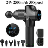 Percussion Massage Gun, Muscle Therapy Gun, Hand Held Body Deep Muscle Massager with 30 Adjustable Speed, 6 of Massage Heads