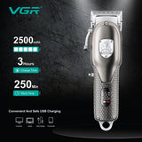Full metal barber lithium battery hair clipper professional hair trimmer for men beard electric haircut machine rechargeable