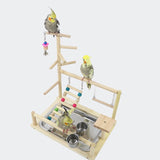 Natural Wood Bird Perch Stand Easy to Install Bird Cage Accessories Gift for Pet Easy to Clean Exercise Activity Center