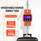 Crane Scale 100/150/300/500kg Crane Scale Heavy Duty Hanging Hook Scales Stainless Steel Weighing Balance with LCD Backlight