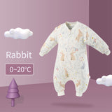 Happy Flute Baby Pure Cotton Sleeping Bag Long Sleeve Winter Cartoon Split Leg Detachable Sleeve Thick Warm Fit 0~6 Year Baby