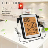 Dual Probes Digital Outdoor Meat Thermometer Cooking BBQ Oven Thermometer with Big LCD Screen For Kitchen