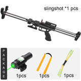 Slingshot Rifle Shooting Catapult with Laser Powerful Portable Slingshot Jungle Hunting Accessories Toy Accurate Outdoor Hunting