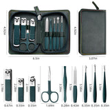 9 In 1 Manicure Set With Leather Case Professional Stainless Steel Nail Clippers Portable Manicure &amp; Pedicure Kit For Women Men