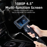 Industrial Endoscope with 1080P 4.5-inch LCD 8.5mm Borescope Inspection Camera Photo Taking&amp;Video Recording Steering Endoscopes