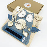 Baby Toy Busy Board Montessori Basic Life Skills Toys Cartoon Owl Cat Early Education Fun Training Cognitive Toys Kid Xmas Gift