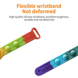 Portable Press Decompression Toys Fidget Simple Dimple Bracelet Toy Stress Relief Hand Pops Figet It Toy Soft Silicone Wristband