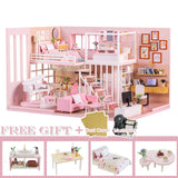 Cutebee DIY DollHouse Wooden Doll Houses Miniature Dollhouse Furniture Kit Toys for Children New Year Christmas Gift  Casa M025
