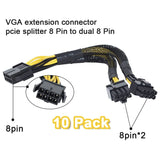 10PCS 8Pin Mining Cable, GPU Power Cable for Bitcoin Mining, VGA 8 Pin Female to 8Pin (6+2) Male, Pcie Splitter Cable