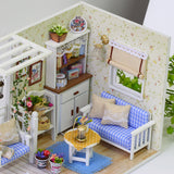 CUTEBEE DIY Doll House Wooden Doll Houses Miniature Dollhouse Furniture Kit with LED Toys for Children Christmas Gift