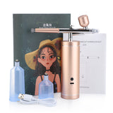 0.3mm Water Oxygen Facial Machine Airbrush Mini Air Compressor Gun for Painting Tattoo Makeup Spray Face Steam Beauty Apparatus