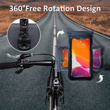 Bicycle Mobile Phone Bag Handlebar-Waterproof Bicycle Mobile Phone Front Frame Installation Bag with Contact Screen