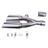 Universal Silver Exhaust    on Motorbike Street mm 2''