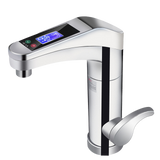 ABS + Metel Electric Heating Tap Kitchen Bathroom Fast Instant Hot Water Heater Faucet up 45 Degree Sliver Basin/ Bath Taps