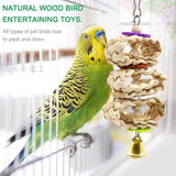 5-12Pcs Bird Cage Toys for Parrots Wood Birds Swing Hanging Chewing Bite Rack Toys Beads Shape Parrot Toy Bird Toys